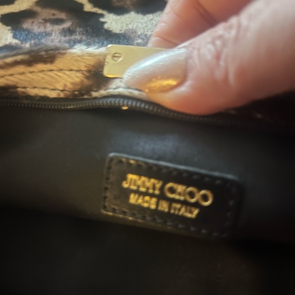 Jimmy Choo Leopard Print Pony Hair Clutch - Picture 4 of 5